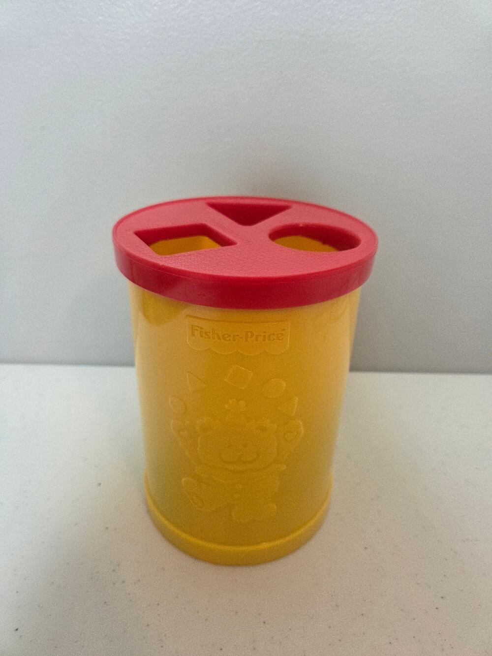 Fisher Price Canister Shape Sorter Blocks Vintage Classic Toy Set 11 Shapes